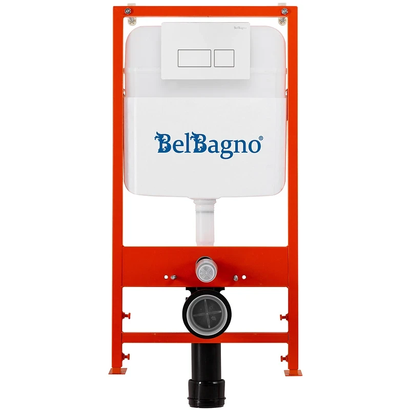 Инсталляция BelBagno BB026/BB042BL с Белой глянцевой клавишей смыва пластик