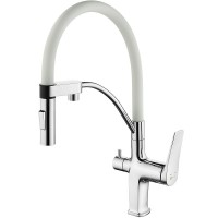 Смеситель для кухни Lemark Comfort LM3074C-White Хром Белый латунь