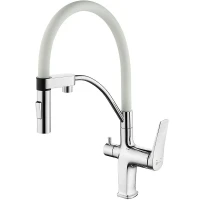 Смеситель для кухни Lemark Comfort LM3074C-White Хром Белый латунь