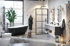 Душевая перегородка Excellent Fabrika 100x200 KAEX.4006.1000.LP профиль Черный стекло прозрачное