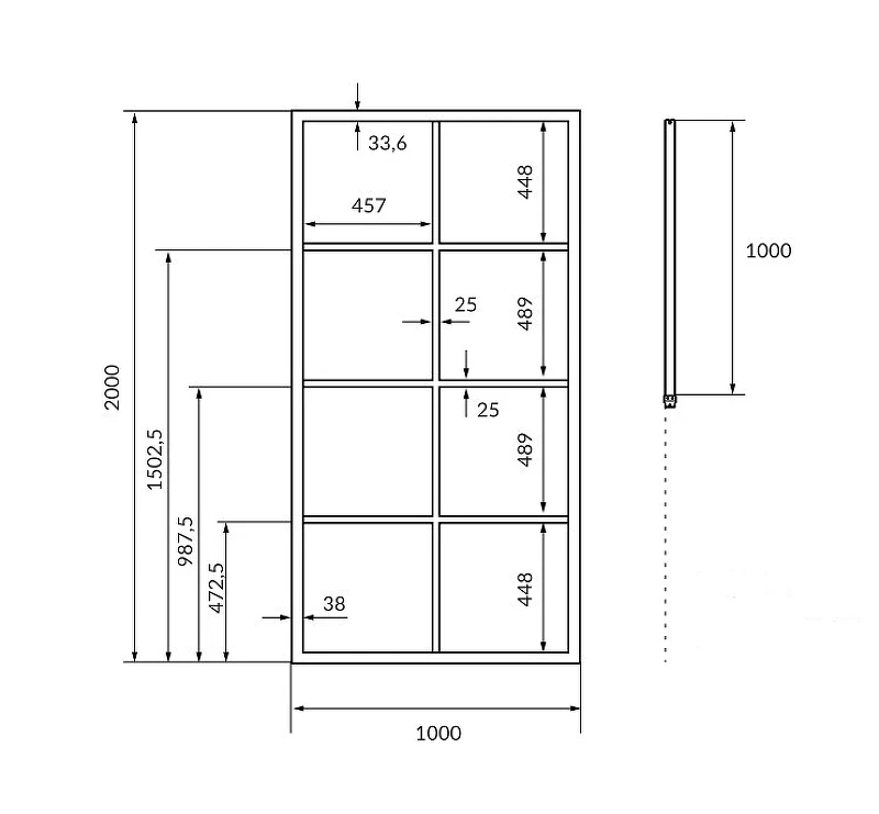 Душевая перегородка Excellent Fabrika 100x200 KAEX.4006.1000.LP профиль Черный стекло прозрачное