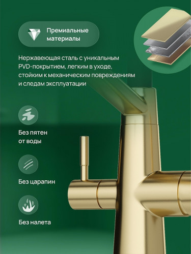 Смеситель для кухни Domaci Ливорно D5693GM цвет Золото матовое