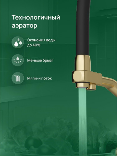 Смеситель для кухни Domaci Ливорно D5693GM цвет Золото матовое