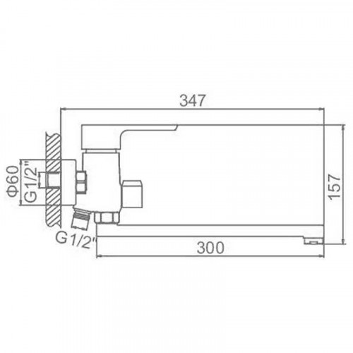 Смеситель для ванны Ledeme H54 2254L универсальный Хром латунь на стену