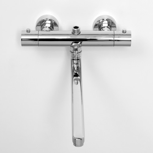 Смеситель для ванны WasserKRAFT Berkel 4822L универсальный с термостатом Хром латунь на стену