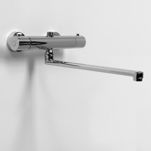 Смеситель для ванны WasserKRAFT Berkel 4822L универсальный с термостатом Хром латунь на стену