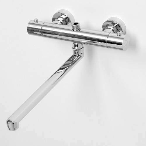 Смеситель для ванны WasserKRAFT Berkel 4822L универсальный с термостатом Хром латунь на стену