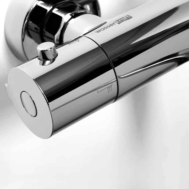 Смеситель для ванны WasserKRAFT Berkel 4822L универсальный с термостатом Хром латунь на стену