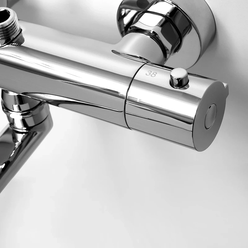 Смеситель для ванны WasserKRAFT Berkel 4822L универсальный с термостатом Хром латунь на стену