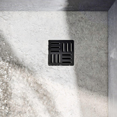 Душевой трап Aqwella Симпл 100x100 SPL10PLS3BNNEGROL/VER с решеткой цвет Черный
