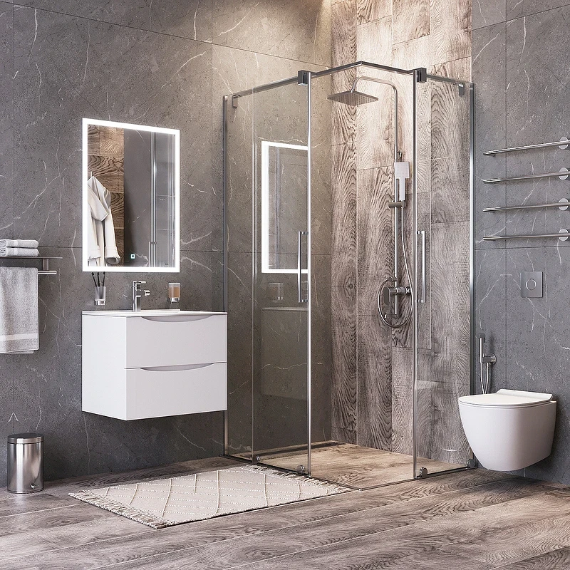 Зеркало Bond Cube 60x80 M44ZE-6080 с подсветкой с сенсорным выключателем стекло