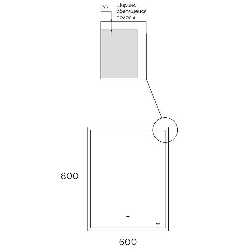 Зеркало Bond Cube 60x80 M44ZE-6080 с подсветкой с сенсорным выключателем стекло