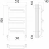 Водяной полотенцесушитель Terminus Юпитер П9 500x800 4670078530448 Хром, нижнее подключение, G 1/2" ВР нержавеющая сталь