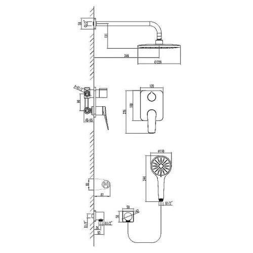 Душевая система Lemark Bronx LM3729GM Графит