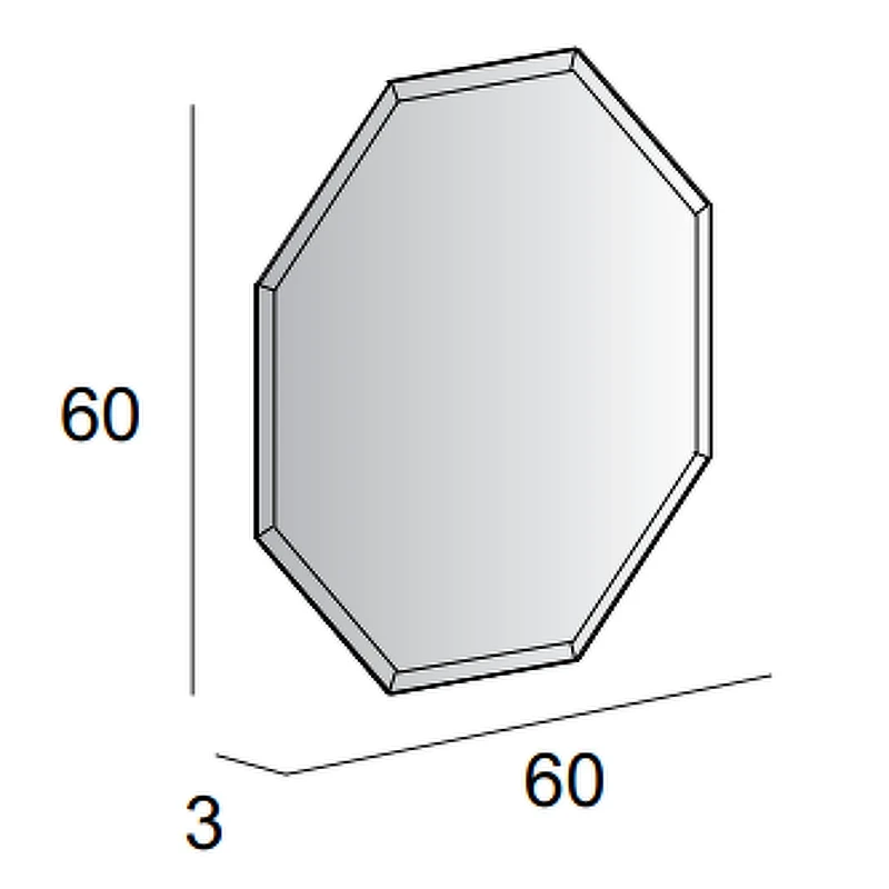 Зеркало Cezares 60 45078 с подсветкой многоугольное стекло