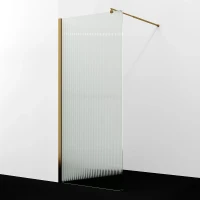 Душевая перегородка WasserKRAFT Rur 120 30W40BG-FL профиль цвет Золото матовое стекло рифленое