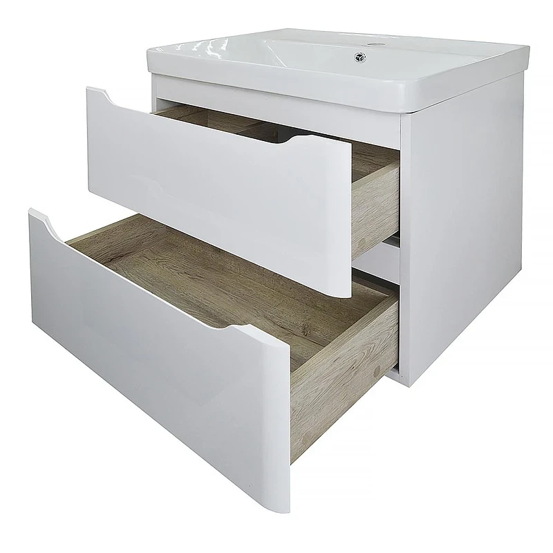 Тумба с раковиной Azario Lotos 60/2 CS00083929 подвесная Белая