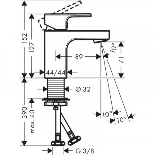 Смеситель для раковины Hansgrohe Vernis Shape 71567000 Хром латунь