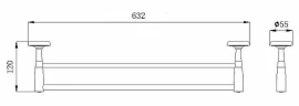 Держатель для полотенец Rush Balearic BA39532 двойной Хром
