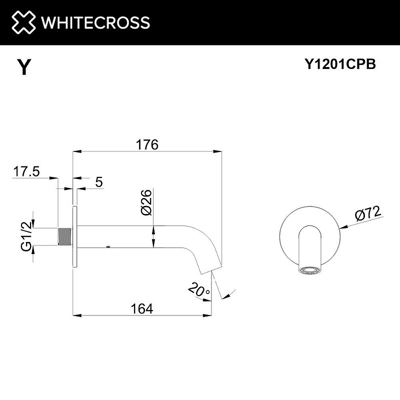 Излив для смесителя Whitecross Y copper brushed Y1201CPB цвет Медь брашированная