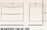 Тумба под раковину BelBagno Marino 75 MARINO-750-2C-SO-BL-P подвесная Bianco Lucido МДФ / ЛДСП