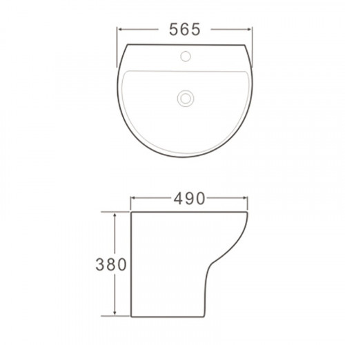 Раковина SantiLine 57 SL-4020 Белая фаянс подвесная