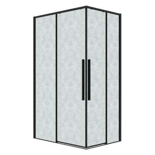 Душевой уголок Grossman Galaxy 120x80 L 300.K33.01.80R12L.21.02 профиль Черный матовый стекло шиншилла