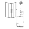 Душевой уголок Grossman Galaxy 120x80 L 300.K33.01.80R12L.21.02 профиль Черный матовый стекло шиншилла