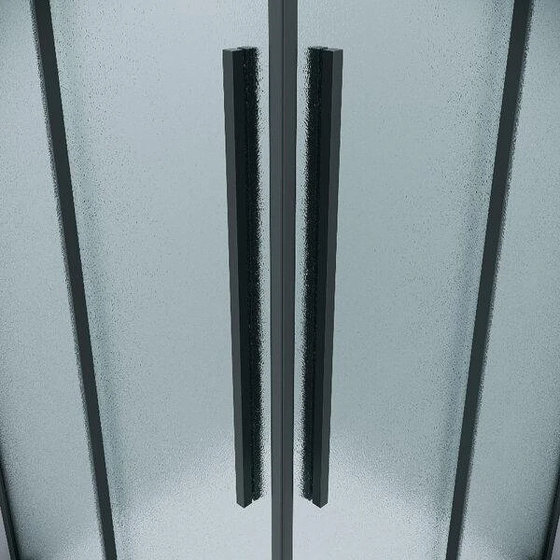 Душевой уголок Grossman Galaxy 120x80 L 300.K33.01.80R12L.21.02 профиль Черный матовый стекло шиншилла