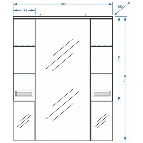 Зеркало со шкафом Stella Polar Фиора 80 SP-00000210 Белое