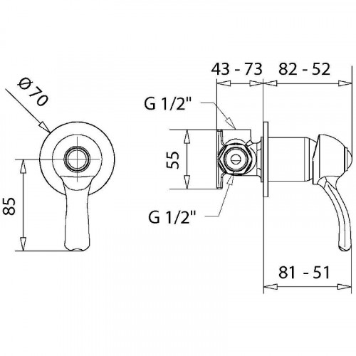 Смеситель для душа Migliore Grazia 29692 Бронза латунь встраиваемый