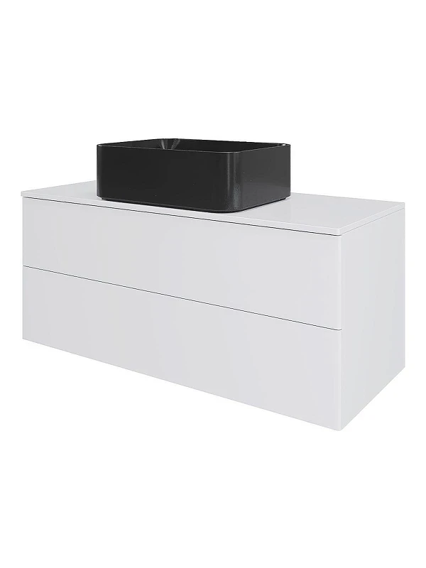 Тумба с раковиной Orange Отто 100 Ot-100TuMDF+B02-460MB подвесная цвет Белый глянцевый