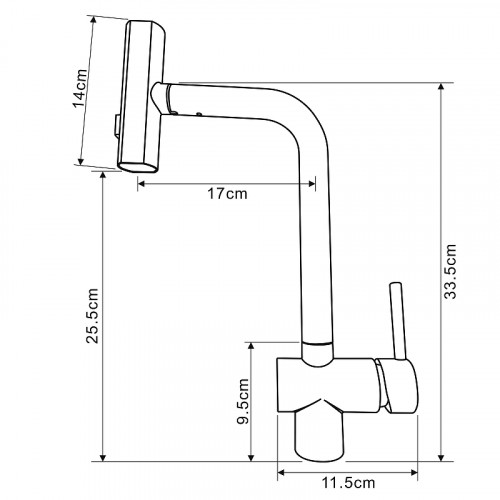 Смеситель для кухни Melodia della vita Perfetto MDV30208ss Нержавеющая сталь нержавеющая сталь