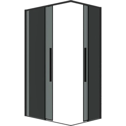 Душевой уголок Grossman Galaxy 90х80 300.K33.01.9080.21.10 профиль Черный матовый стекло тонированное