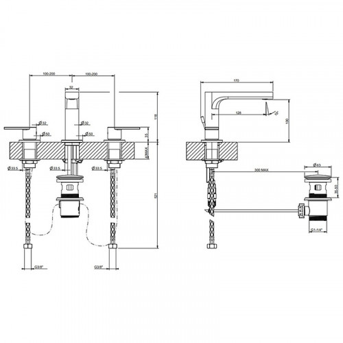Смеситель для раковины Gessi Emporio Via Manzoni 38612#031 Хром латунь
