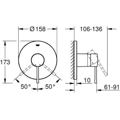 Смеситель для душа Grohe Essence 24057001 Хром латунь встраиваемый