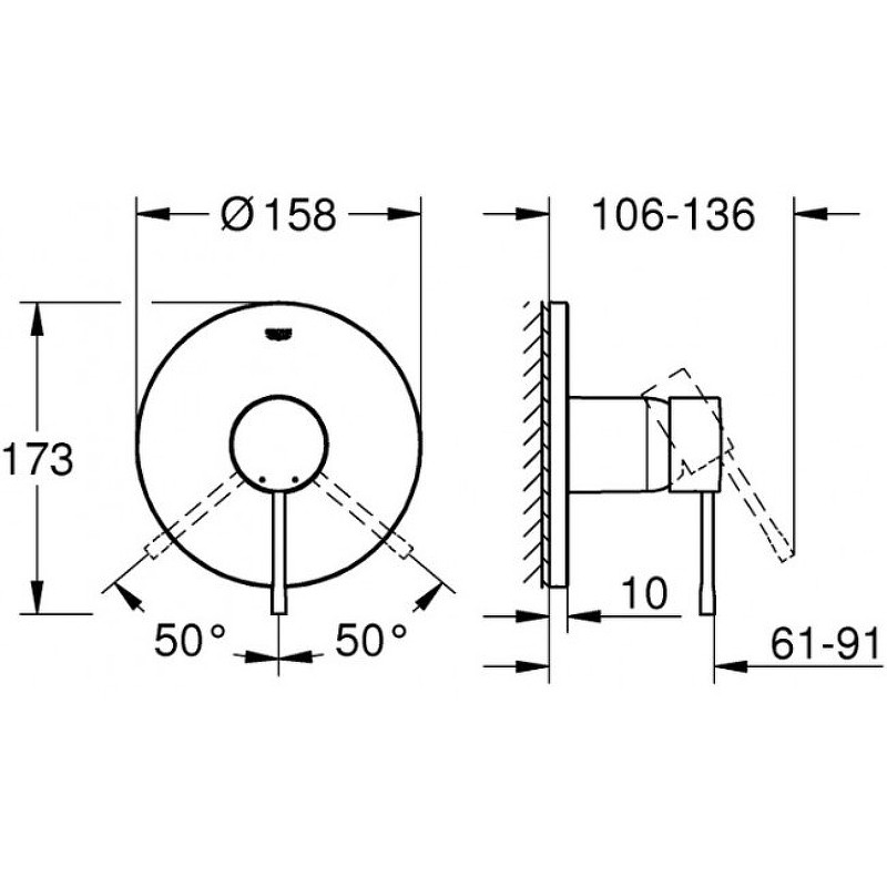 Смеситель для душа Grohe Essence 24057001 Хром латунь встраиваемый