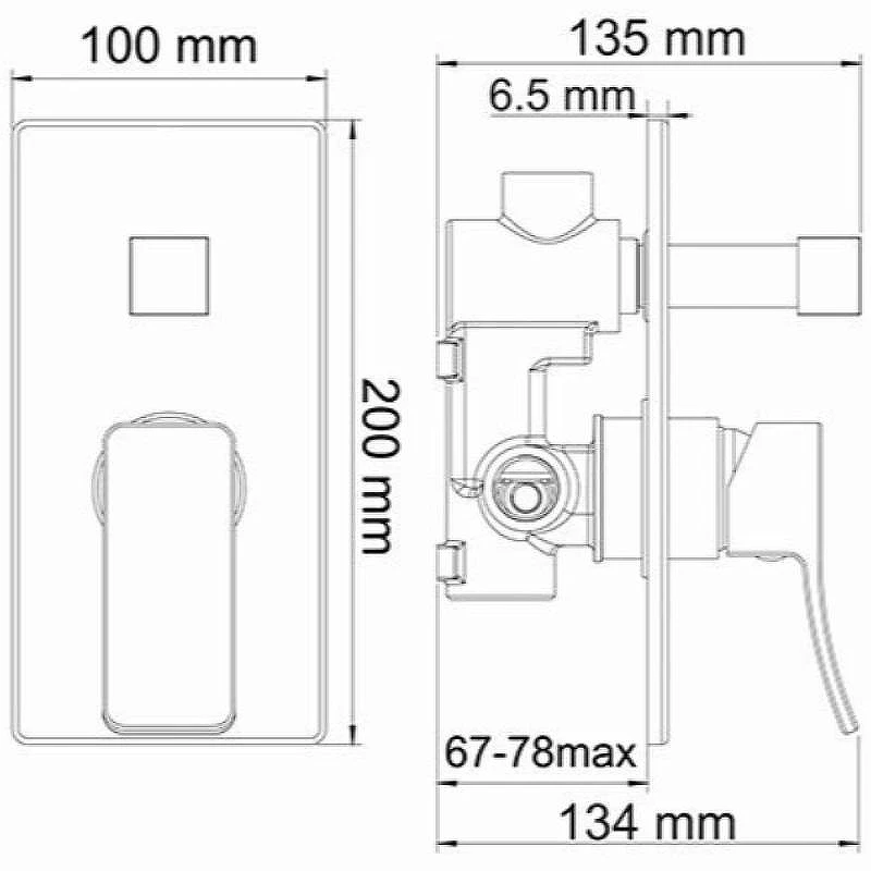 Смеситель для душа WasserKRAFT Exter 1641 Светлая бронза