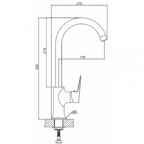 Смеситель для кухни Orange Flipo M23-004cr Хром латунь