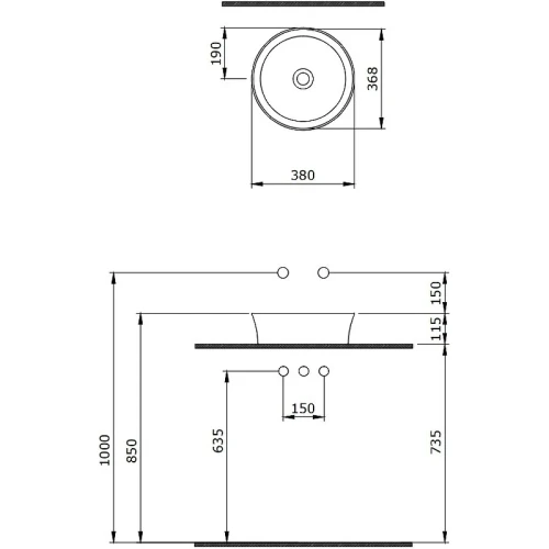 Раковина-чаша Berges Ego SL 38 181021 Антрацит матовый фарфор накладная