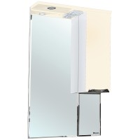 Зеркало со шкафом Bellezza Альфа 55 R 4618808001073 с подсветкой Белое Бежевое МДФ / ЛДСП, стекло
