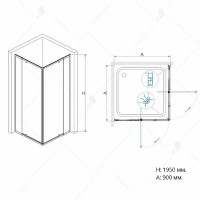 Душевой уголок RGW Passage PA-38 90х90 06083899-11 профиль Хром стекло прозрачное