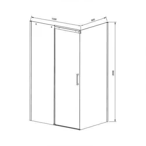 Душевой уголок Vincea Dice 130x90 VSR-4D9013CLB профиль Черный стекло прозрачное