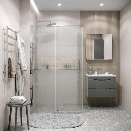 Душевой уголок Grossman Pragma 110x100 L 120.K33.03.1110.10.02 профиль Хром стекло шиншилла