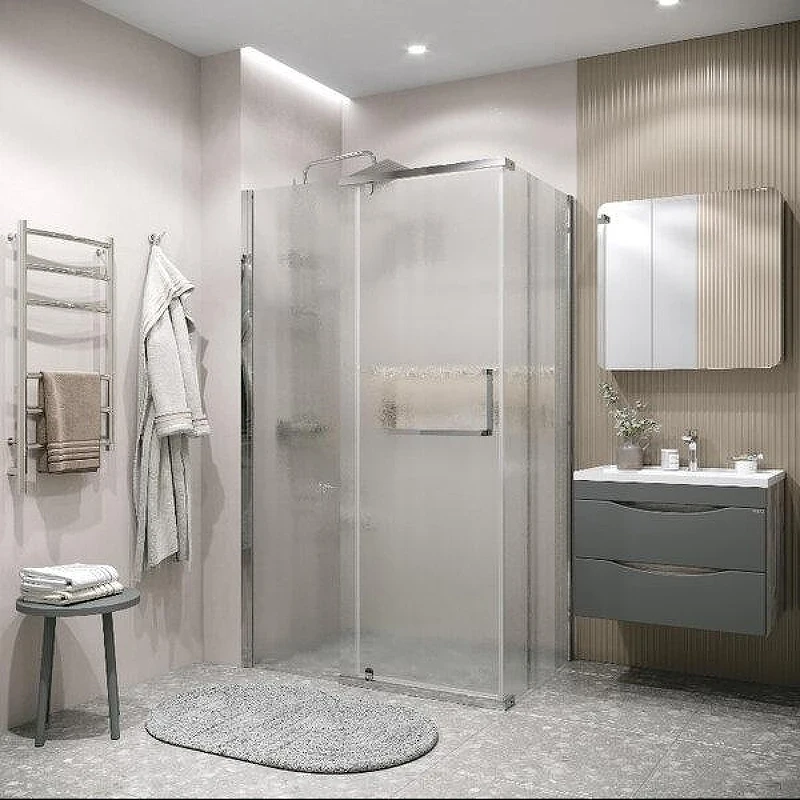 Душевой уголок Grossman Pragma 110x100 L 120.K33.03.1110.10.02 профиль Хром стекло шиншилла