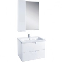 Зеркало со шкафом Bellezza Пегас 80 L 4610413002018 Белое МДФ / ЛДСП, стекло