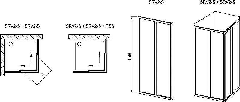 Душевая дверь Ravak Supernova SRV2-80 195 S 14V401O211 профиль Белый витраж пластик Pearl