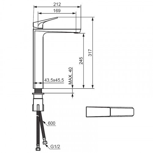 Смеситель для раковины Damixa Merkur 400250300 Черный матовый латунь