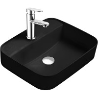 Раковина Aquatek Вега 50 AQ5506-MB Черная матовая фарфор накладная