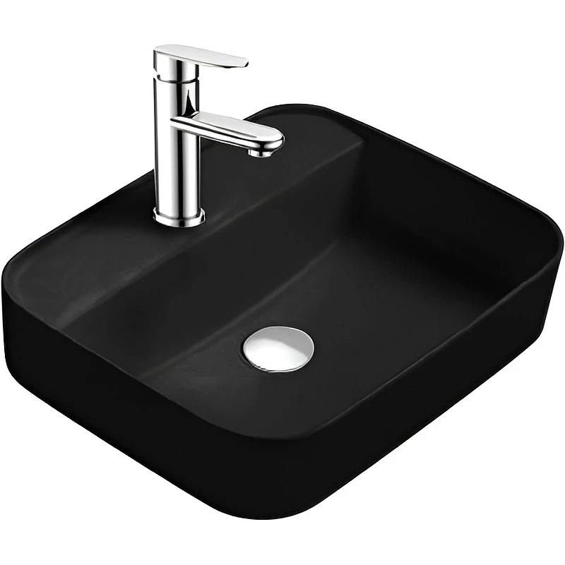 Раковина Aquatek Вега 50 AQ5506-MB Черная матовая фарфор накладная